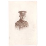 Norfolk Regiment WWI- Fine Sergeant RP postcard photo Yallop,Great Yarmouth