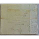 Great Britain Postal History-Somerset 1824 EL Castle Cary to Sherbourne, Dorset with SL Castle