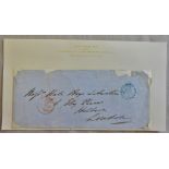 Great Britain Postal History 1850-Birmingham to London, the late-usage of manuscript was allowed-for