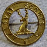 Lovat Scouts Yeomanry WWI Sweetheart badge (Brass, pinback)