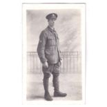 Bedfordshire Yeomanry(T) WWI soldier, full length postcard photo postcard