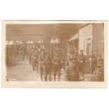 Cheshire Regiment WWI- RP Company on the March, postcard