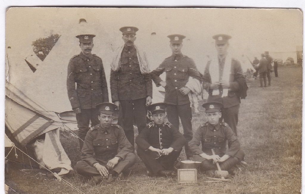 Norfolk Regiment WWI-RP group of seven at camp