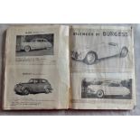 Motor Car History-An old scrapbook full of newspaper and magazine cuttings from the 1930's,40's