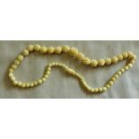 An attractive neck-lace Antique beads with chrysanthemums/camellias.