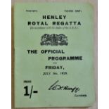 Henley Royal Regatta official programme July 5th 1929 (third day) some pencil remarks on winners