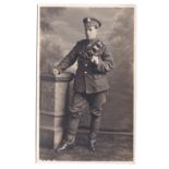 Royal Engineers WWI sapper in full uniform with swagger stick