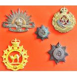 British Commonwealth Badges (5) Including: WWI The Australian Commonwealth Military Forces badge,