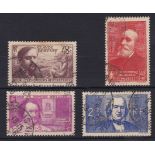 France 1939 Unemployed Intellectual's fund used set, SG 645-648