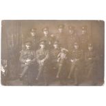 Warwickshire Regiment WWI- RP group of ten, mostly finishing officer at centre holding large