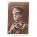 Royal Artillery WWI-Head and Shoulders fine portrait card by Taylor, Burnley