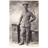 Hampshire Regiment WWI Corporal RP Full Standing photo Quinton - Isle of Wight ex-card