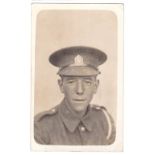 Hackney Regiment(10th London Regt) postcard, fine close up photograph or a soldier with clear cap