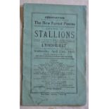 Hampshire Lyndhurst 1930 April 23rd The New Forest Ponies Catalogue of Stallions