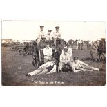 Royal Artillery WWI-very fine RP postcard 'The Pride of the Battery' the troops assembled by their