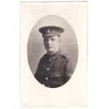 Yorkshire - West Riding Regiment WWI-RP postcard, Corporal, head + Shoulders portrait, Photo