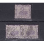 Western Australia 1884 definitive's 6d, S.G. 80 mint and used pair. Cat value £128