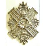 Gordon Highlanders 92nd Foot Victorian Cross Belt Badge, Scottish, QVC. (White-metal, lugs) Scarce