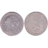 Great Britain 1689 William and Mary Half Crown, S3435, Caul and interior frosted with parts. Good