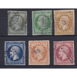 France 1853 definitive's fine used, S.G. 42, 50, 51, 64 and 70 used. Cat value £500