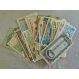 Foreign Bank Notes - accumulation incl WWI + WWII - pen to UNC (100 approx)