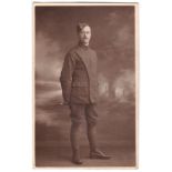 Royal Flying Corps WWI-photo postcards, full portrait shoulder rifle clearly showing, with swagger