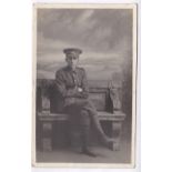 Ox and Bucks Regiment WWI uniformed soldier RP used 1914 card, message reads 'D Company/4th Ox &