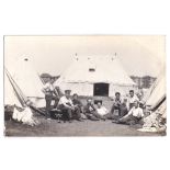 Royal Engineers WWI-fine RP section of sapper relaxing by tents