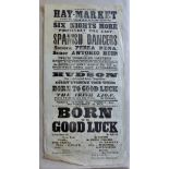 London Theatre Royal Hay-Market 1854 posters (2) for upcoming entertainment under the management