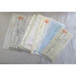 Cheques - A good range of old cheques including: Barclays forerunners (Gumeys etc), (30)