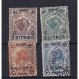 Italian Eritrea 1922 Overprinted stamps - SG 57 mint, SG 58 used, SG 60 used, SG 61 used, Cat