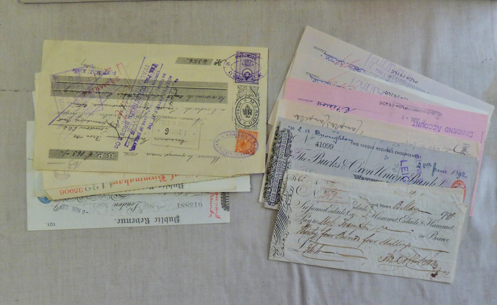 Cheques - A good range of English and Scottish cheques from 1797 to 1926, some scarcer. (30+)