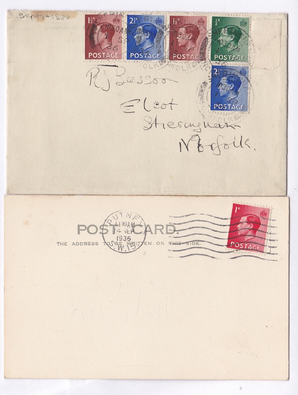 Great Britain 1936(1 Sept) King Edward VIII, 1/2d, 1.1/2d + 2.1/2d on FDC to Sheringham,Norfolk