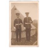 3rd Dragoon Guards-Fine RP postcard of two very smart soldiers, photo on hills, Haverford West