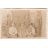 Norfolk Regiment WWI-RP postcard of four brothers with parents