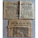 Militaria - Wartime Newspapers 'The People', dated Sunday October 15th, 1944, 'Crusader' dated