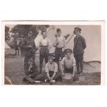Machine Gun Corp WWI-section RP postcard at camp, photo Simpson, Middlesbro, Roll of hanover cutting