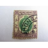 Hong Kong 1921-37 3 Dollars S.G.131 (MSCA) fine used