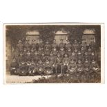 Staffordshire Regiment WWI-Company Photograph - very smart RP postcard, pub Taylor, Worksop