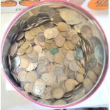 Pennies + Half pennies (wholesale) Victoria to Queen Elizabeth-qty is a large tin (many 100's)