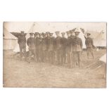 East Surrey Regiment WWI-RP postcard, a section outside the tent