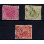 Western Australia 1902-1912-definitives SG 117-SG121-SG123- used (3)