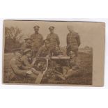 Norfolk Regiment WWI-Machine Gun Section with Vickers-scarce RP card