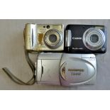 (3) old digital cameras-cannon A480-still working(but no charger with it)-Nikon Coolpx P5200-not