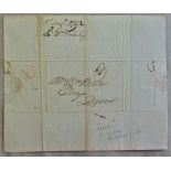 Great Britain Postal History-Scotland 1792 EL Elgin to Sysart regarding shot sales - red bishop