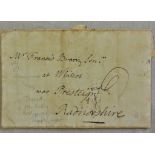 Wales/London 1791-wrapper London to Presteign Radnorshire,Powys, m/s '6' Scarce