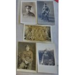 Rifle Brigade/KRRC-Range of five RP portraits on group postcards(5)