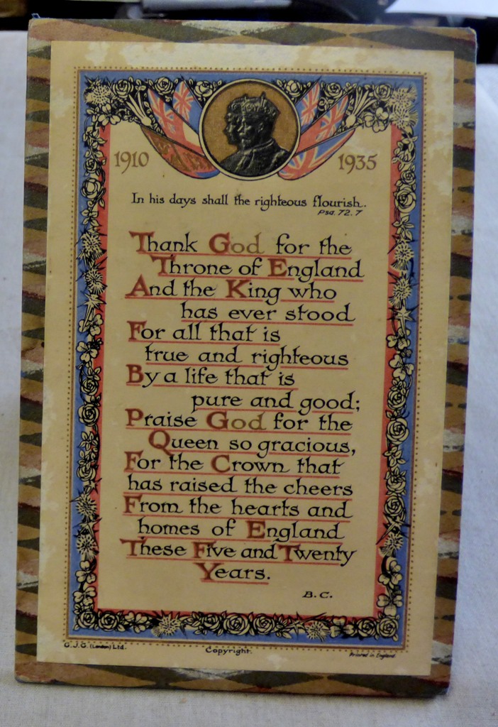Small Cardboard Plague-dated 1910-with Religious verse, in good condition.