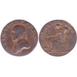 Great Britain-Token - Warwickshire Halfpenny 1791 Token, Shakespeare, GVF