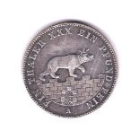 Germany 1861A Anhalt-Bernburg Thaler KM 88, Crowned Bear, AEF